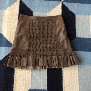 Leifsodottir brown pleated leather skirt size 4